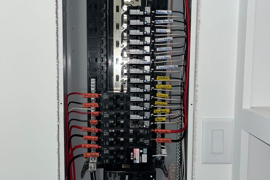 200-amp Eaton electrical panel with every circuit labeled, installed by 310 Construction LLC